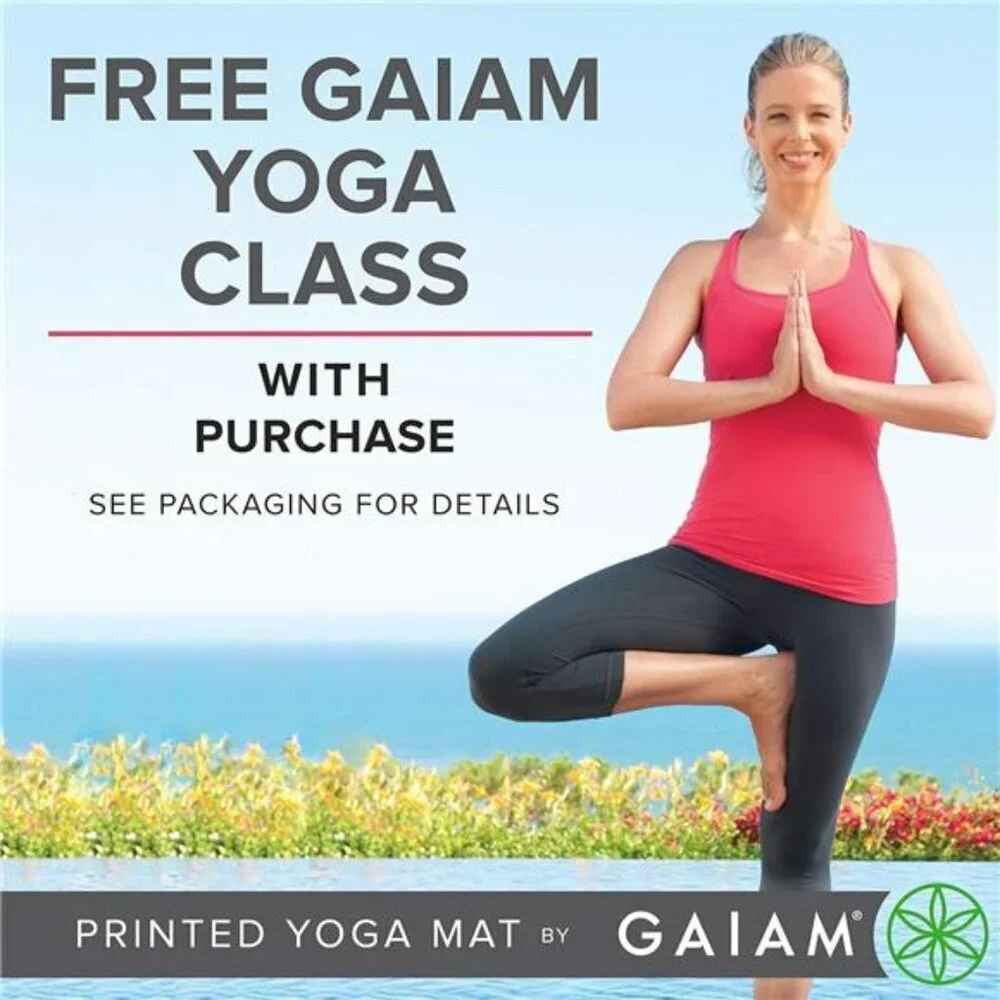Gaiam Extra Thick Yoga Mat Non Slip 6mm Pilates Exercise Fitness Mat 68x24
